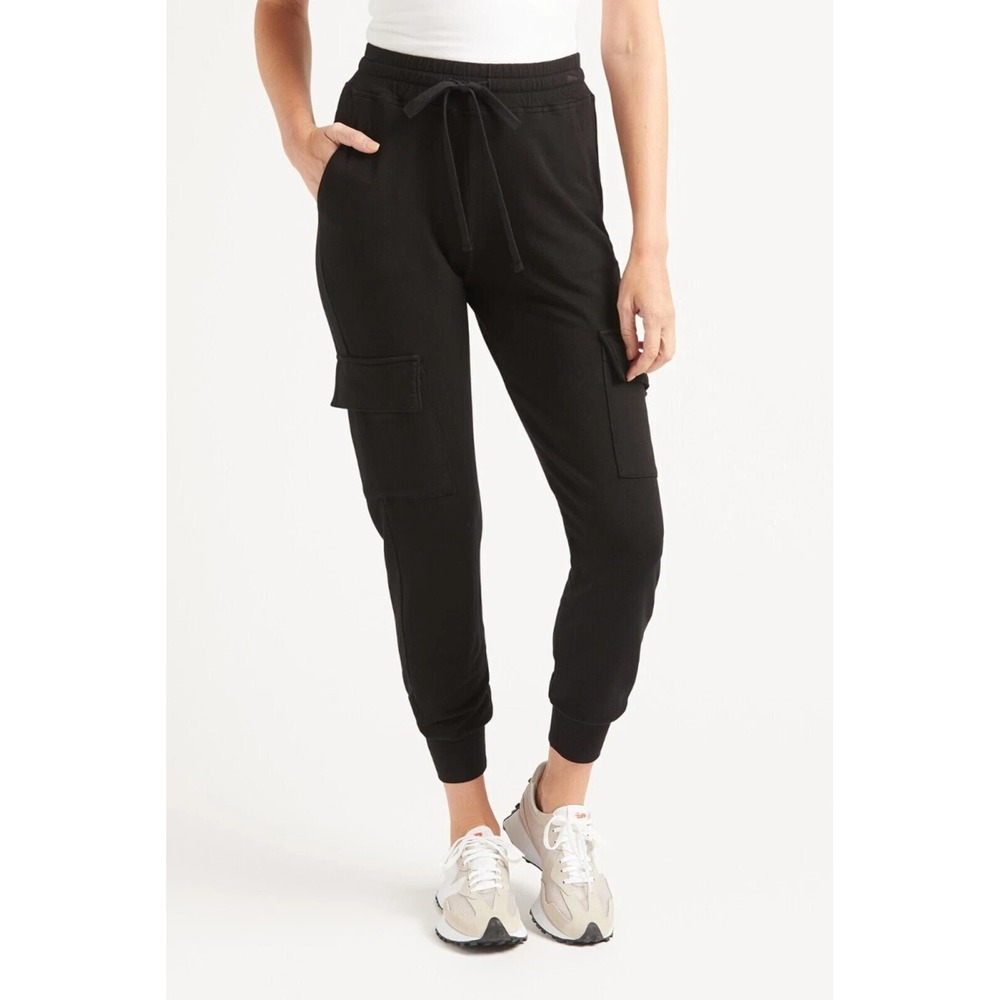 Sundry x Evereve Everyday Cargo Black Joggers Size 0/XS Soft Cozy Sweatpants